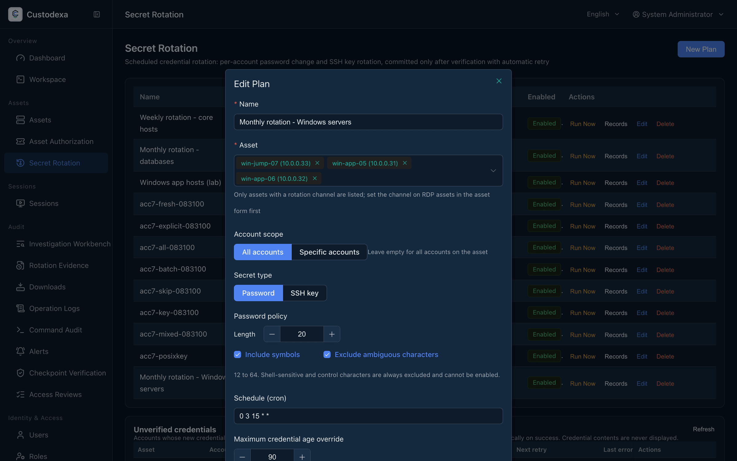改密計劃：Windows 通道的計劃設定